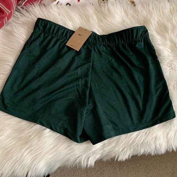NIKE Dri-Fit Knit Shorts in Hunter Green Sz LARGE - Picture 3 of 4